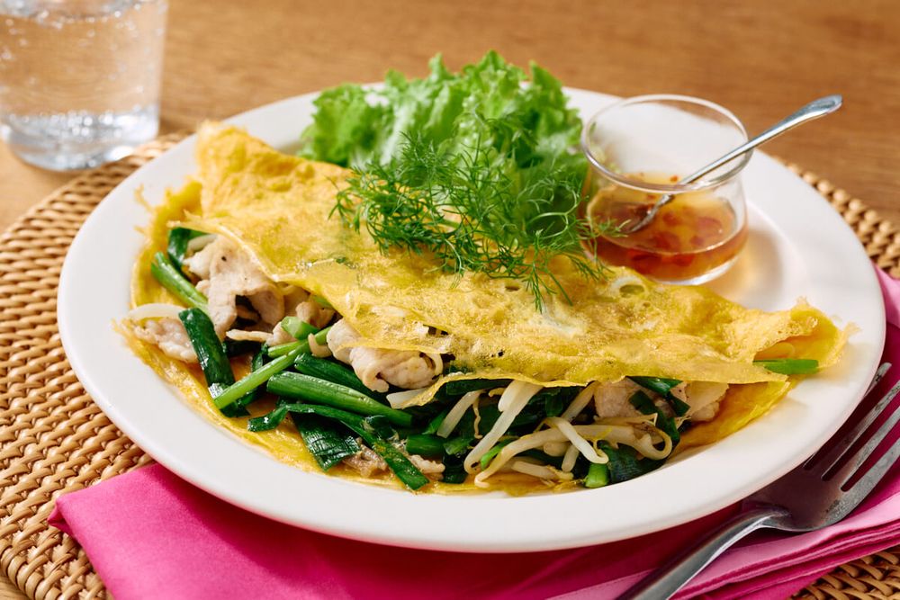 簡単! 生春巻きの皮のバインセオ(ベトナム風お好み焼き)