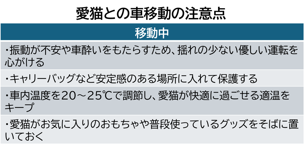 マイカー移動時のケアポイント
