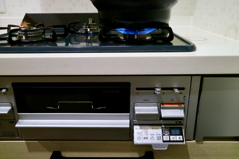 ガスコンロの操作パネル