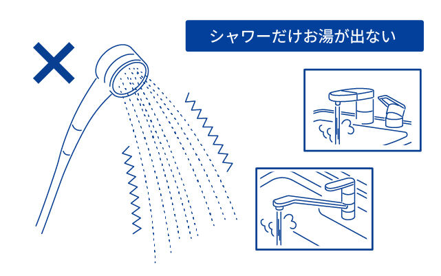 シャワーだけお湯が出ない
