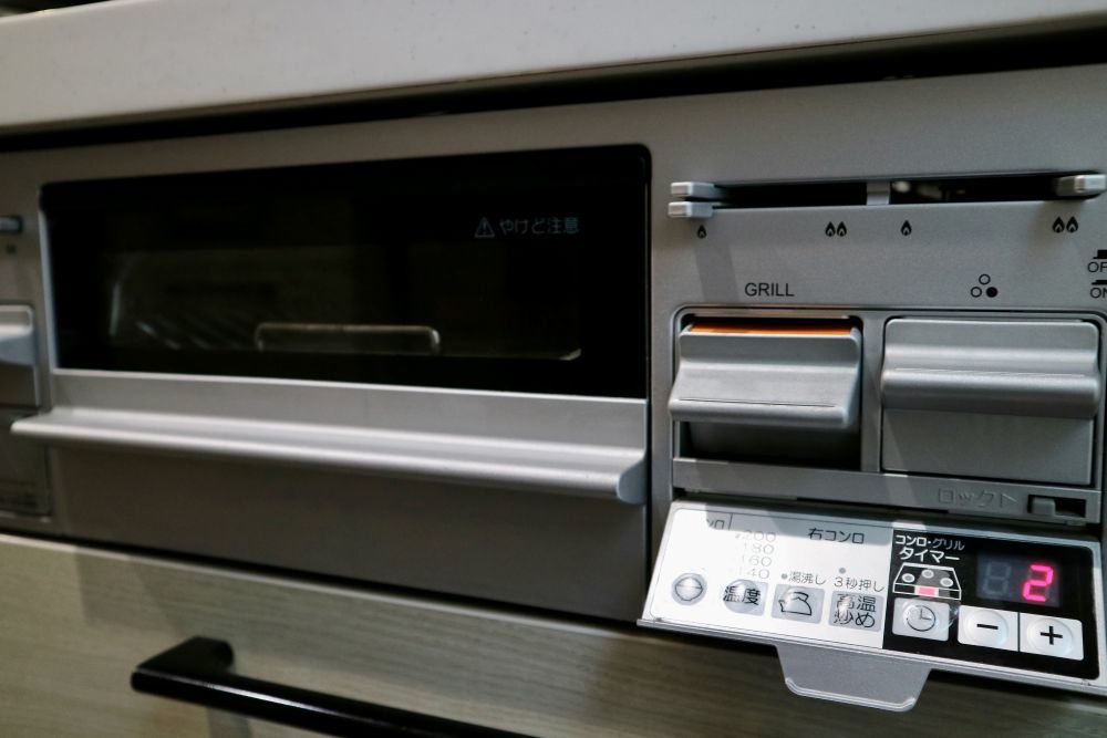 ガスコンロの操作パネル