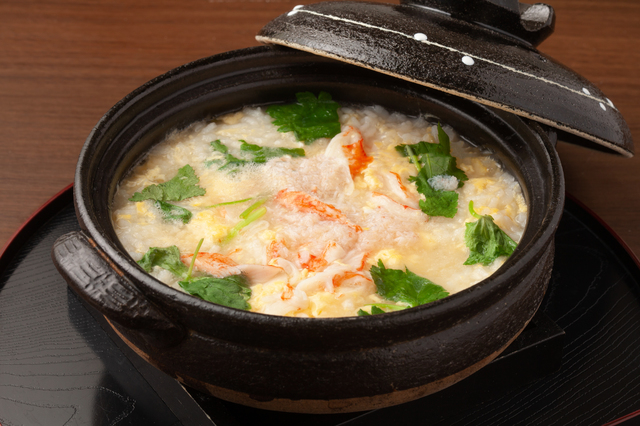 鍋で作った雑炊