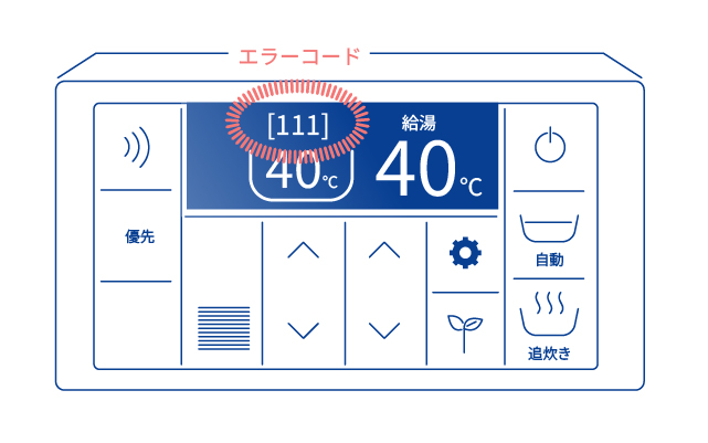 給湯器本体のエラーコード