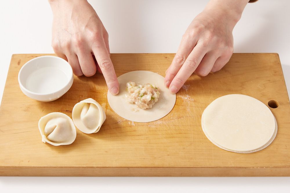 セロリの水餃子の工程1
