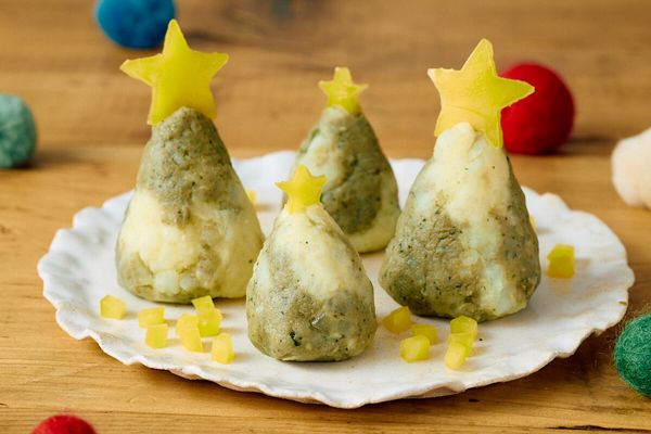 バジルポテトサラダのクリスマスツリー