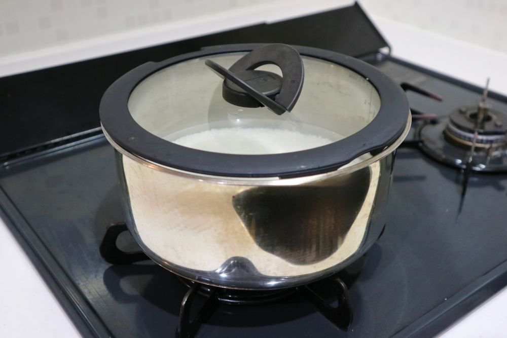 鍋でご飯 コンロ