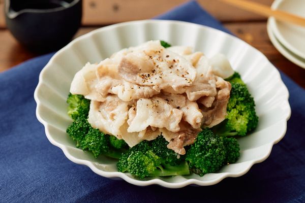 塩豚とブロッコリーのせいろ蒸し