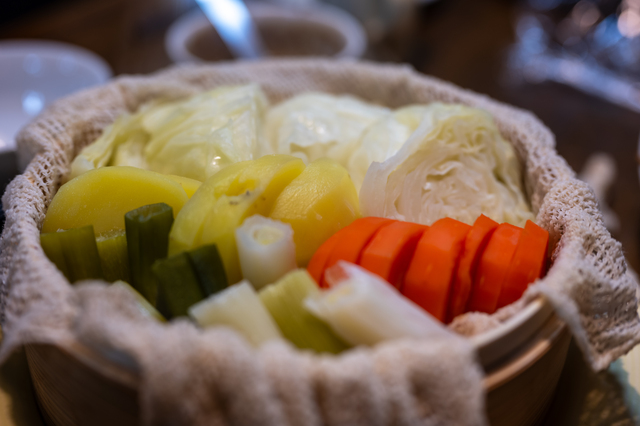 せいろで蒸した野菜