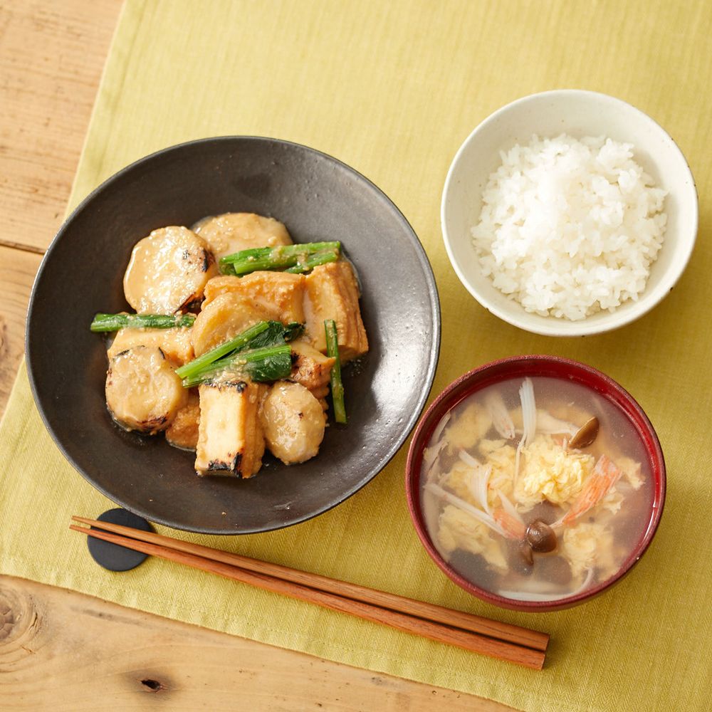 秋の一汁一菜献立レシピ(11)】木曜日「里芋と厚揚げの味噌煮 他